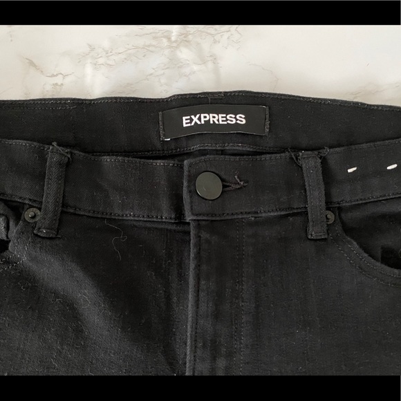 Express Black Ripped Jeggings - Picture 2 of 2